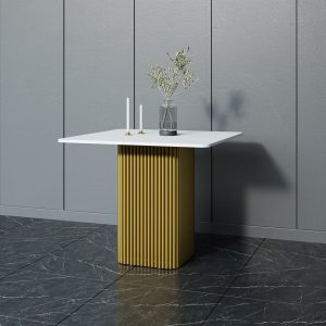 Обеденный стол TRUBIS Wood KVADRAT 90 х 90 см, белый/золотой