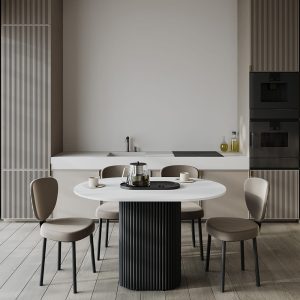 Обеденный стол TRUBIS Wood Oval 120 х 80 см, белый/черный