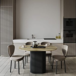Обеденный стол TRUBIS Wood Oval 120 х 80 см, орех/черный