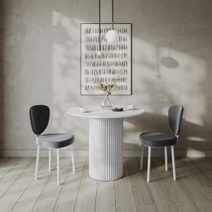 Обеденный стол TRUBIS Wood L D80 см, белый