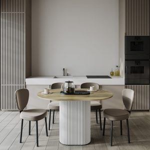 Обеденный стол TRUBIS Wood Oval 120 х 80 см, орех/белый
