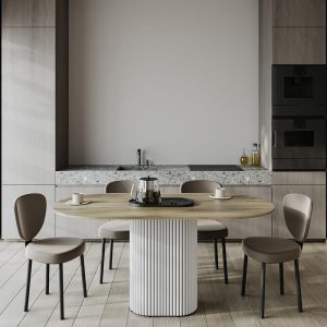 Обеденный стол TRUBIS Wood Oval 160 х 80 см, орех/белый