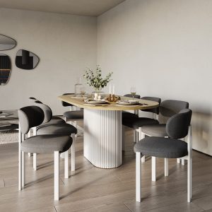 Обеденный стол TRUBIS Wood Oval 180 х 90 см, орех/белый