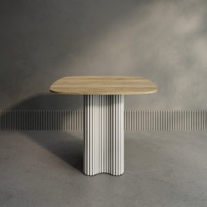 Обеденный стол TRUBIS Wood CLEVER 90 см, орех/белый