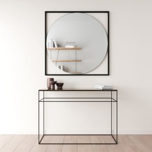 Зеркало в черной раме KVADRUM L, 104 х 104 см