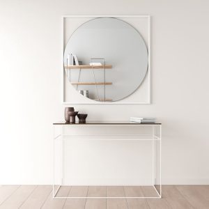 Зеркало в белой раме KVADRUM L, 104 х 104 см