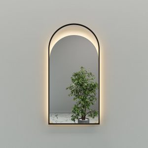 Зеркало в черной раме с теплой подсветкой ARKELO LED, 102 x 52 см