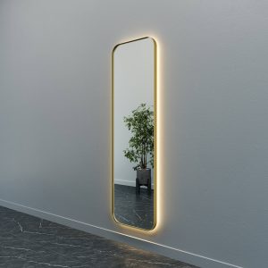 Зеркало в золотой раме с теплой подсветкой KUVINO L LED, 180 x 55 см