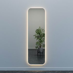 Зеркало в белой раме с теплой подсветкой KUVINO L LED, 180 x 55 см