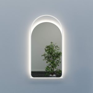 Зеркало в белой раме с нейтральной подсветкой ARKELO LED, 102 x 52 см