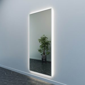 Зеркало в белой раме с нейтральной подсветкой HALFEO XL LED, 200 x 100 см