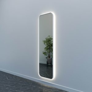 Зеркало в белой раме с нейтральной подсветкой KUVINO L LED, 180 x 55 см