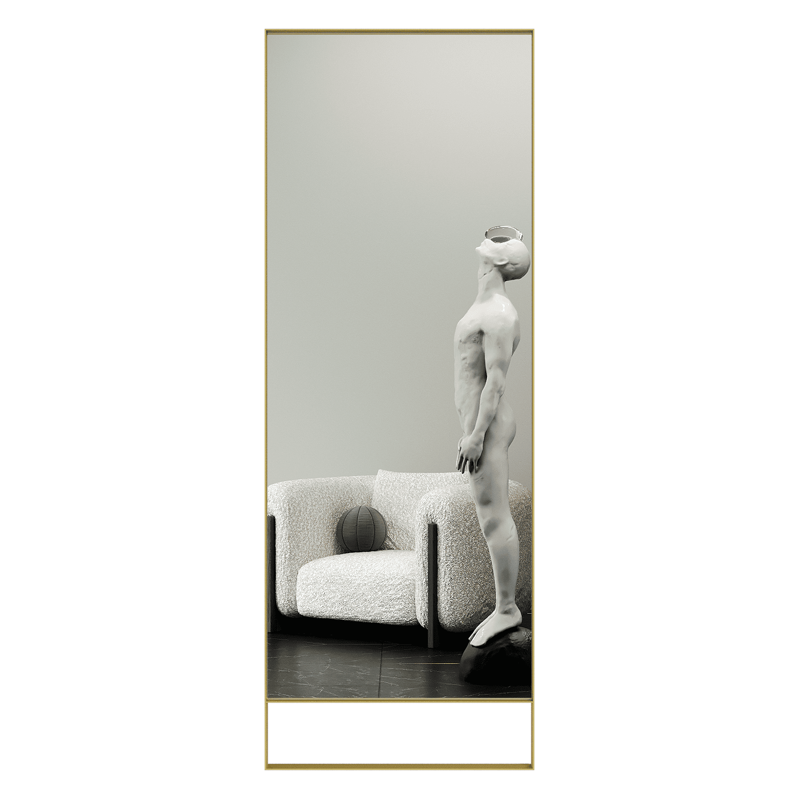 Зеркало в золотой раме HALFEO Slim Leg, 220 х 80 см