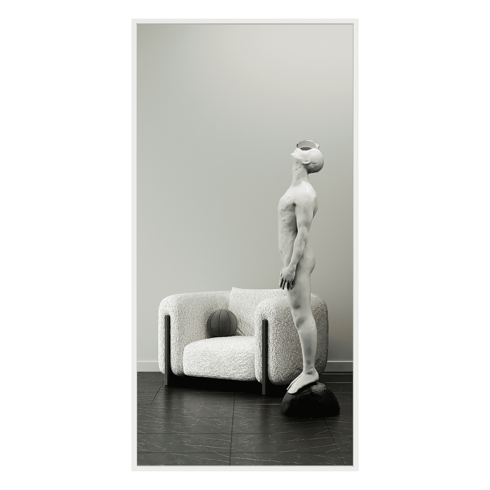 Зеркало в белой раме HALFEO XL, 200 х 100 см
