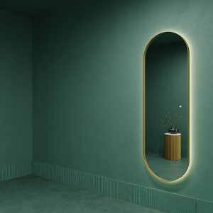 Зеркало в золотой раме с подсветкой 3 в 1, NOLVIS L LED, 180 х 60 см