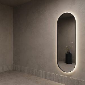 Зеркало в черной раме с подсветкой 3 в 1, NOLVIS L LED, 180 х 60 см