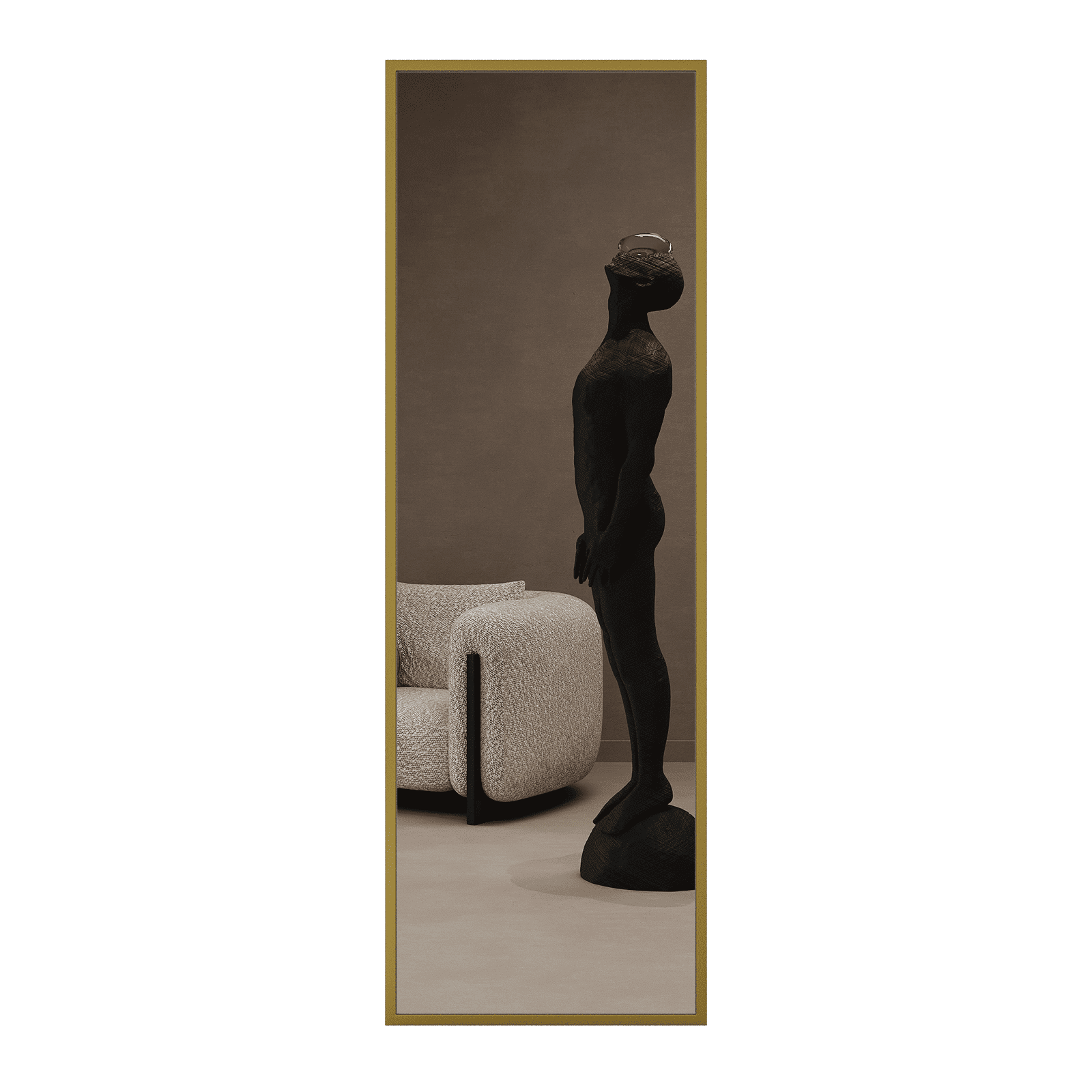 Зеркало-стеллаж KATARIS L золотой, 180 x 60 см