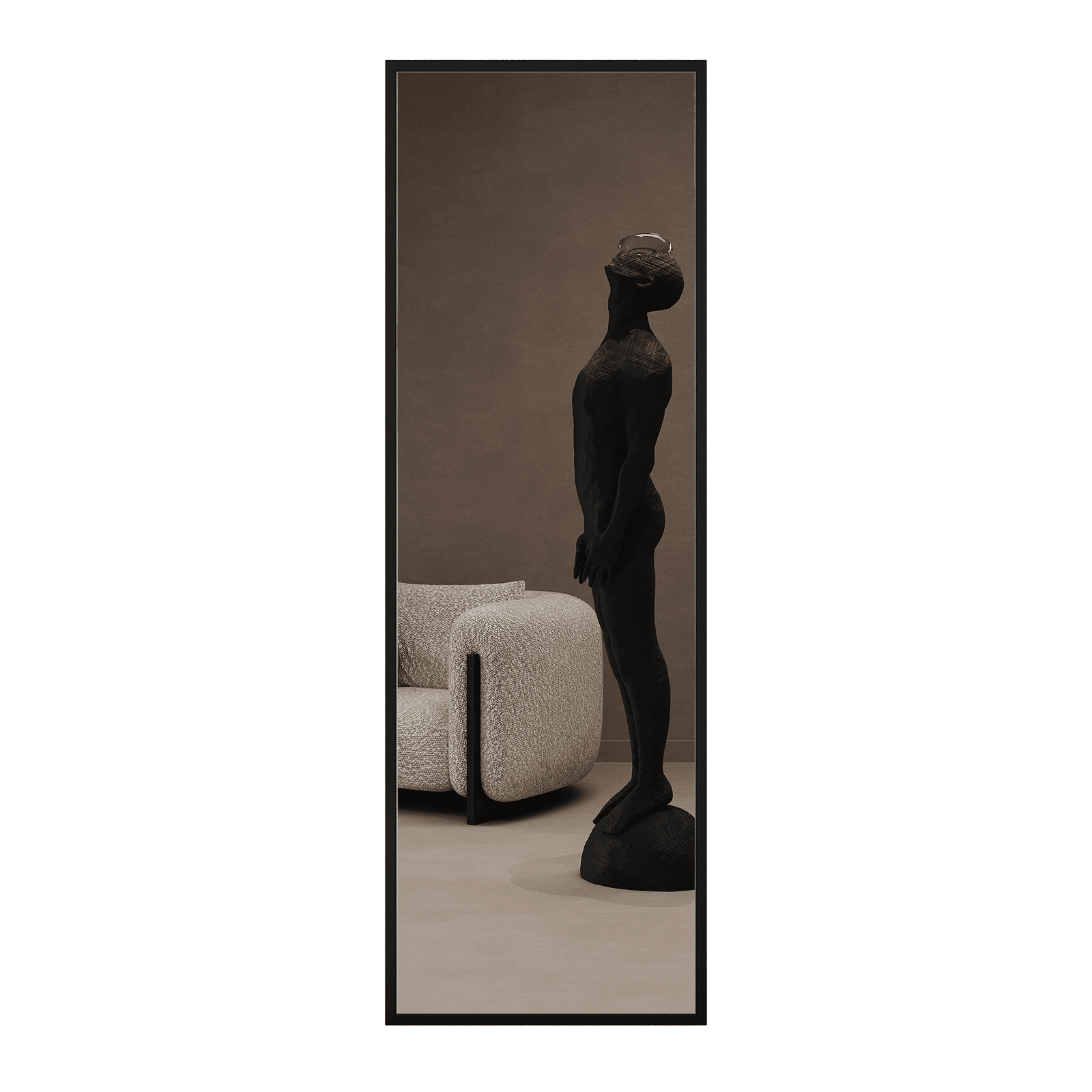 Зеркало-стеллаж KATARIS L черный, 180 x 60 см