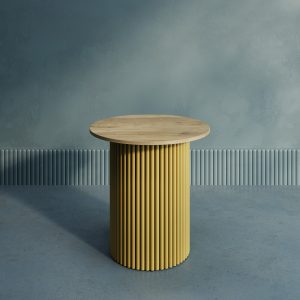 Журнальный столик TRUBIS Wood S D60 см, орех/золотой