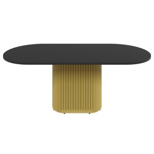 Обеденный стол TRUBIS Wood Oval 200 х 90 см, черный/золотой