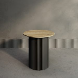 Журнальный столик TRUBIS Wood S D60 см, орех/черный