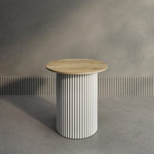 Журнальный столик TRUBIS Wood S D60 см, орех/белый