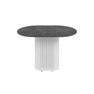 Обеденный стол TRUBIS Wood Oval 120 х 80 см, темный мрамор/белый