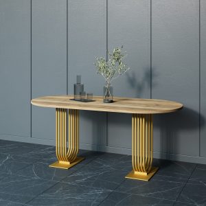 Обеденный стол ARFEO Duo орех/золотой, 180 х 90 см