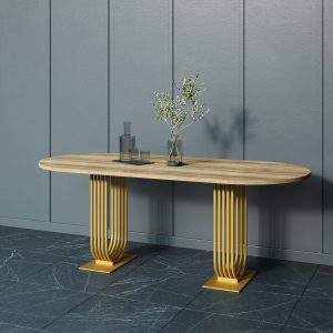 Обеденный стол ARFEO Duo орех/золотой, 200 х 90 см