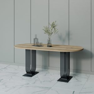 Обеденный стол ARFEO Duo орех/черный, 180 х 90 см