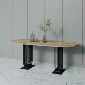 Обеденный стол ARFEO Duo орех/черный, 200 х 90 см