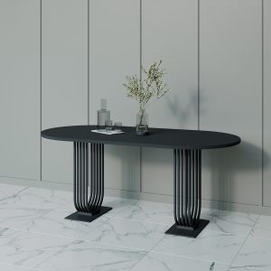 Обеденный стол ARFEO Duo черный, 180 х 90 см