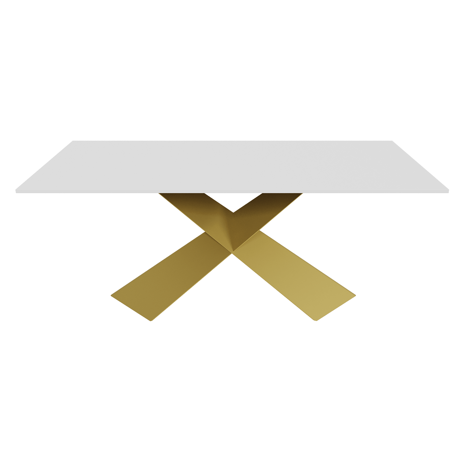 Обеденный стол LINBOW Wood 180 х 90 см, белый/золотой